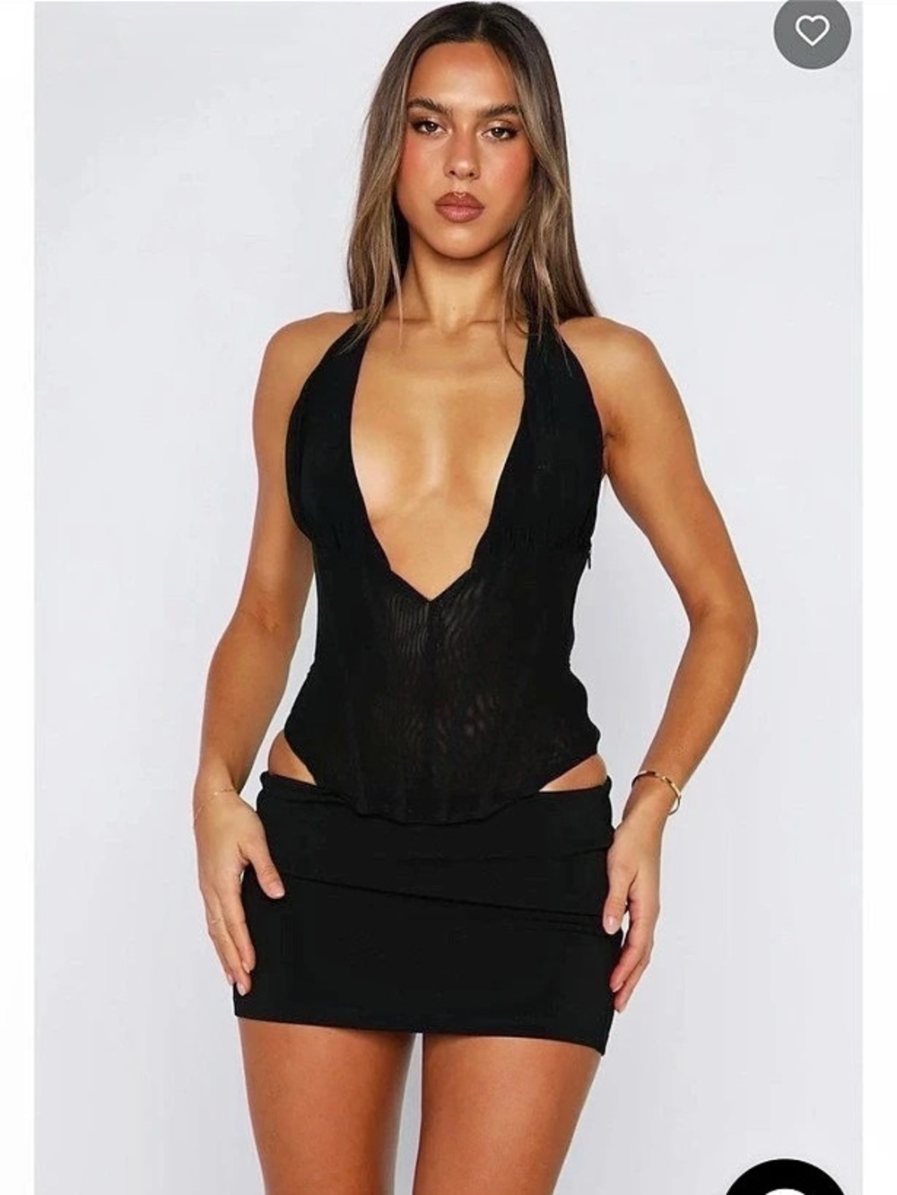 White Fox Waiting Forever Halter Bustier Black Halter Bustier Like New 🖤